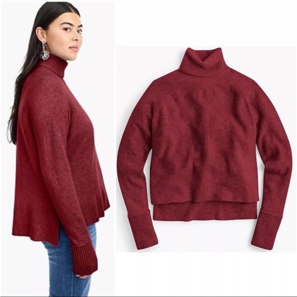 J Crew Supersoft Turtleneck Sweater Merino
Wool Alpaca Blend, Burgundy M - Picture 1 of 8